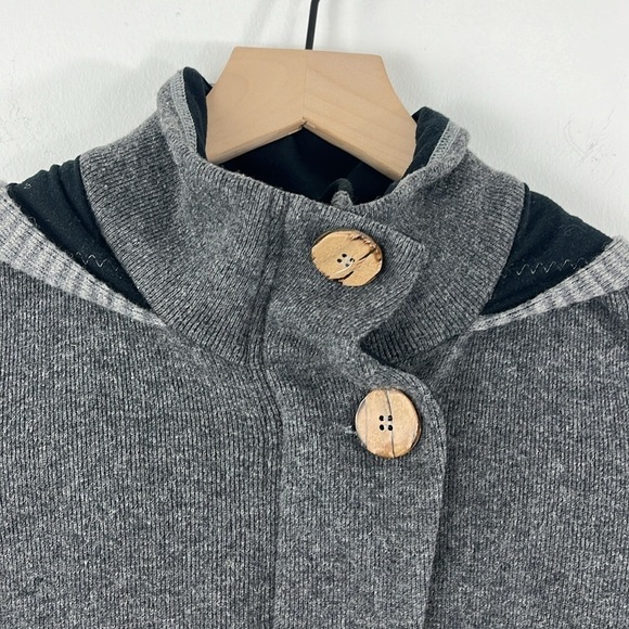 Prana Kari Grey Wool Blend Hooded Zip Sweater Jacket Pockets Womens Size XS - Picture 8 of 14